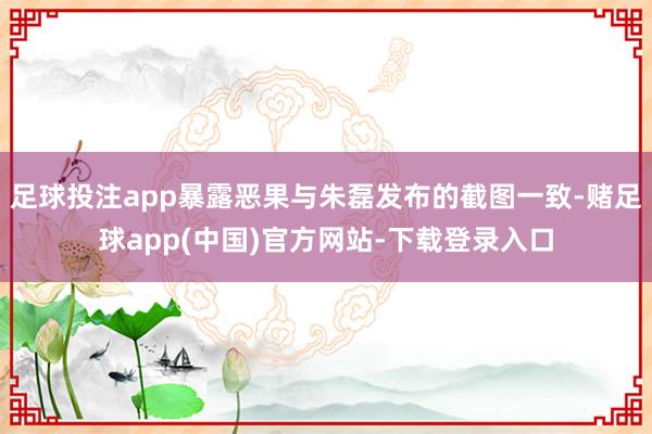 足球投注app暴露恶果与朱磊发布的截图一致-赌足球app(中国)官方网站-下载登录入口