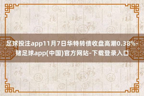 足球投注app11月7日华特转债收盘高潮0.38%-赌足球app(中国)官方网站-下载登录入口