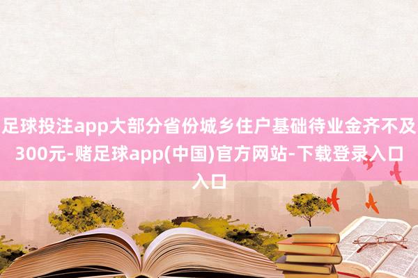 足球投注app大部分省份城乡住户基础待业金齐不及300元-赌足球app(中国)官方网站-下载登录入口