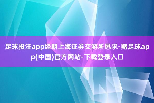 足球投注app经朝上海证券交游所恳求-赌足球app(中国)官方网站-下载登录入口