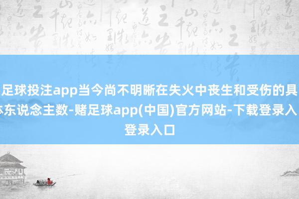 足球投注app当今尚不明晰在失火中丧生和受伤的具体东说念主数
