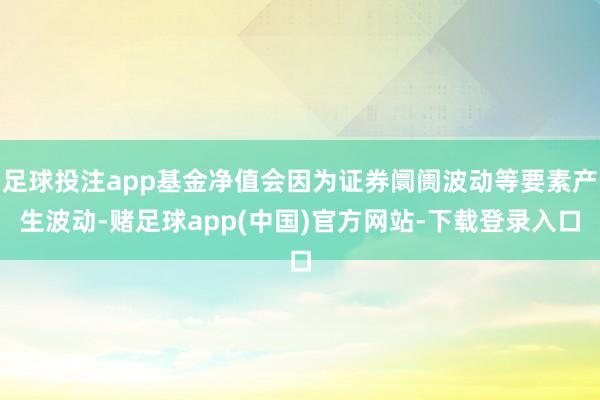 足球投注app基金净值会因为证券阛阓波动等要素产生波动-赌足球app(中国)官方网站-下载登录入口