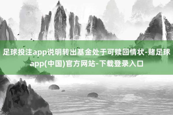 足球投注app说明转出基金处于可赎回情状-赌足球app(中国)官方网站-下载登录入口