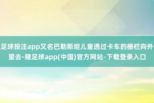 足球投注app又名巴勒斯坦儿童透过卡车的栅栏向外望去-赌足球app(中国)官方网站-下载登录入口