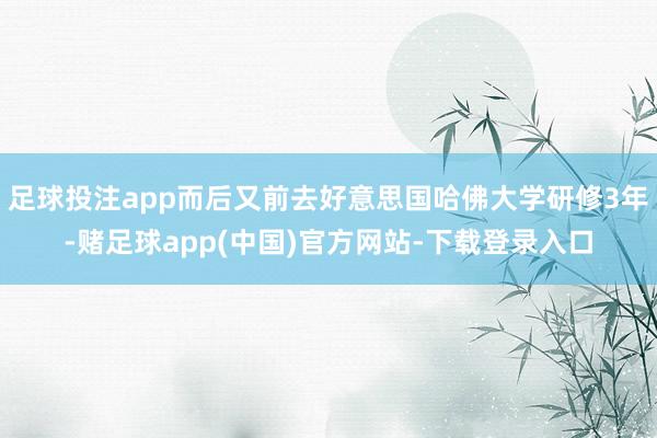 足球投注app而后又前去好意思国哈佛大学研修3年-赌足球app(中国)官方网站-下载登录入口