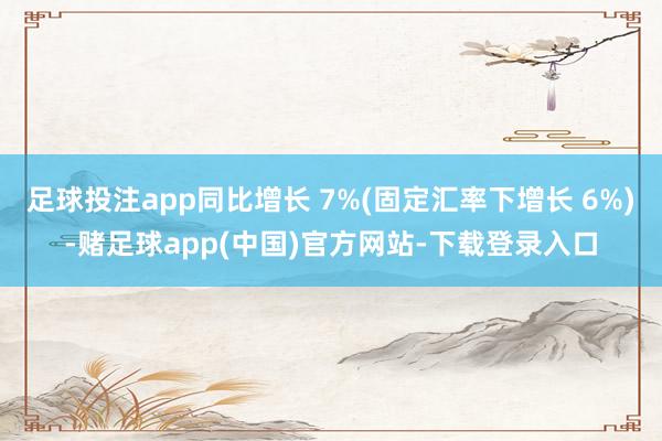足球投注app同比增长 7%(固定汇率下增长 6%)-赌足球app(中国)官方网站-下载登录入口